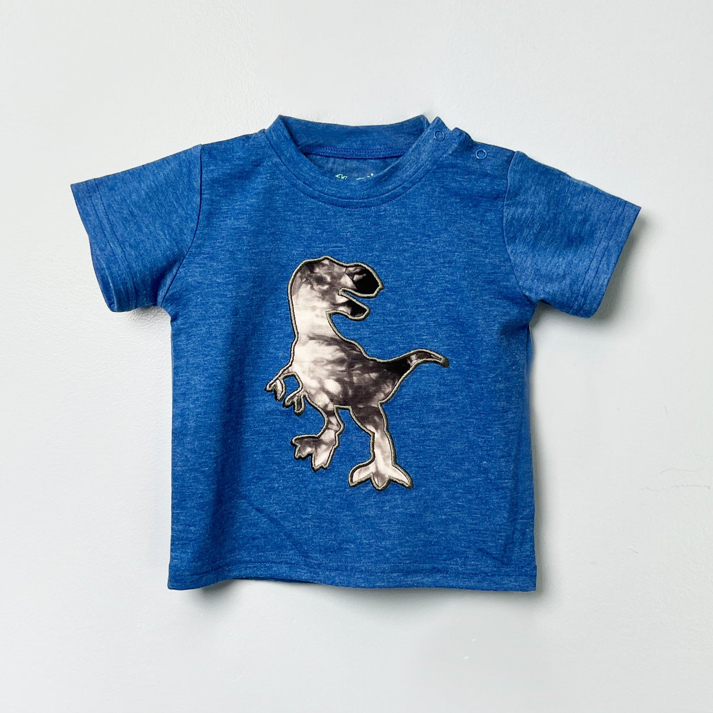 Boys Blue Dino 3D Patch Tee  Kids Cotton Shirt  Age 3/6M to 7