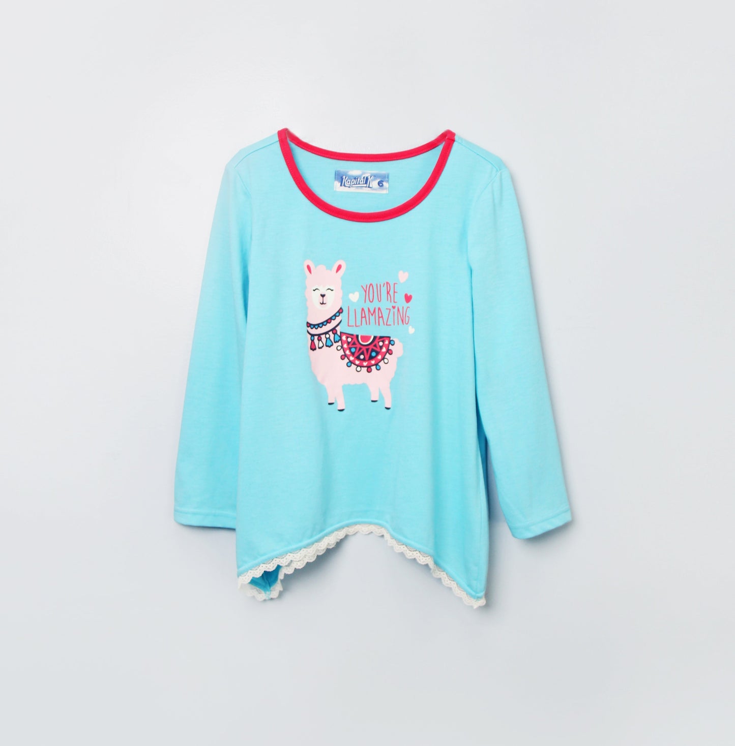 Liamazing Graphic Tunic Top With Lace Trim - Adorable Children's Clothing